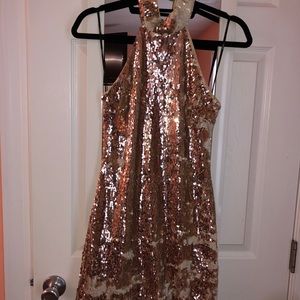 Sequin light pink and white dress